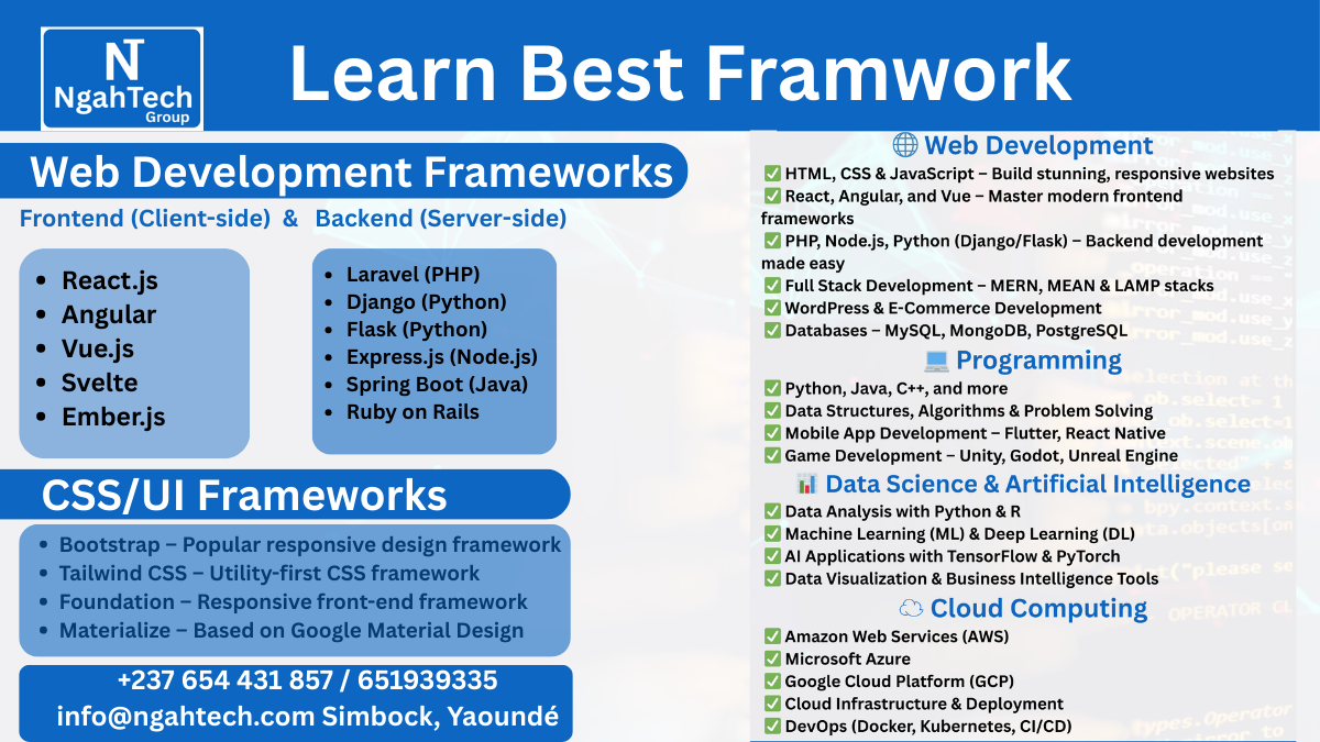 Learn Best Framwork at ngahtech group